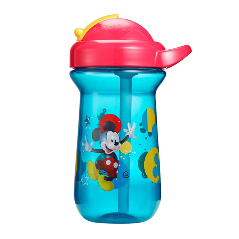 The First Years Disney Mickey Mouse 10oz Flip Top Straw Cup